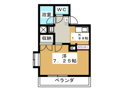 カンパネーラ相武台(1K/1階)の間取り写真