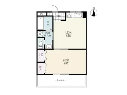 コーポ内村(1LDK/2階)の間取り写真