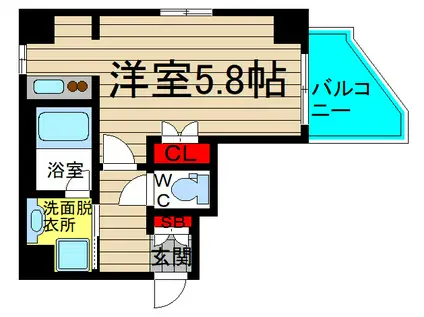 シャトーナンバリブレ(1K/5階)の間取り写真