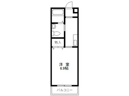ヴァーゴイーストK(1K/2階)の間取り写真