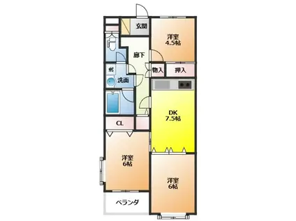 アゼリアコート(3LDK/1階)の間取り写真