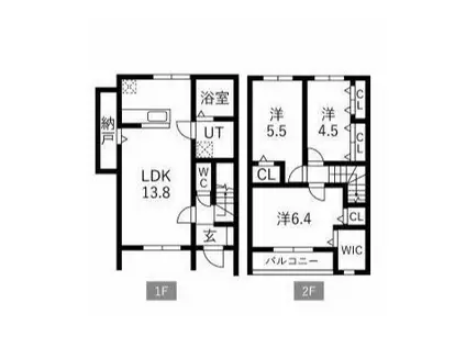 GRAND TERRACE 野々下(3LDK/1階)の間取り写真