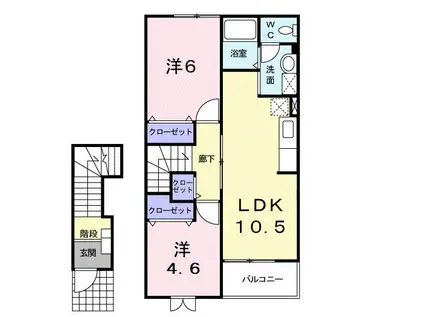 プチ・パステ-ク(2LDK/2階)の間取り写真