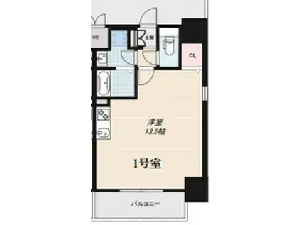 レジデンスH忍町(ワンルーム/10階)の間取り写真