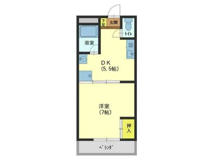 パンプキン(1DK/2階)の間取り写真