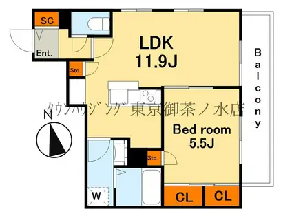 プラザコート駒込(1LDK/3階)の間取り写真