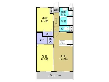 LIVE II(2LDK/3階)の間取り写真