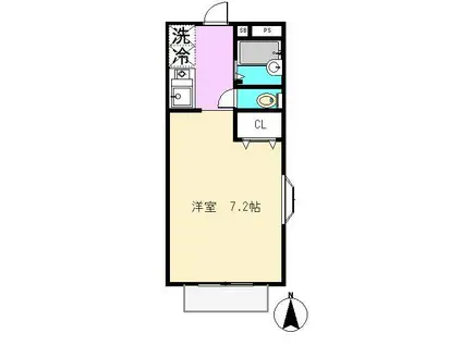 ハイムボナール(1K/1階)の間取り写真