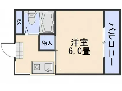 ZAKI BUILDING NO.5(1K/4階)の間取り写真