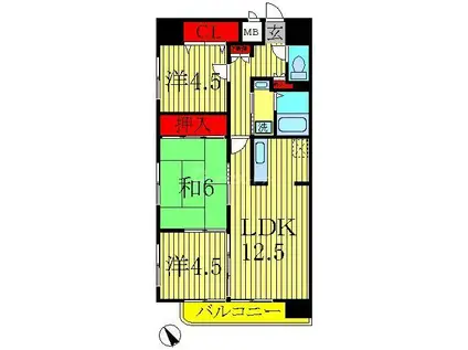 イーストグレイス(3LDK/4階)の間取り写真