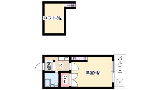 リエス高針(1K/2階)の間取り写真