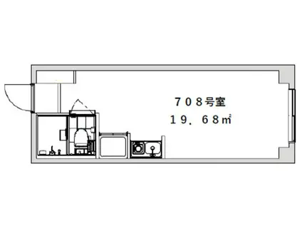 ドルミ五反田ドゥメゾン(ワンルーム/7階)の間取り写真