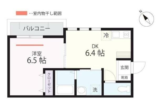 QUIET CRAB HOUSE MIX山手(1DK/3階)の間取り写真