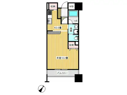 アーバネックス神戸駅前(ワンルーム/10階)の間取り写真