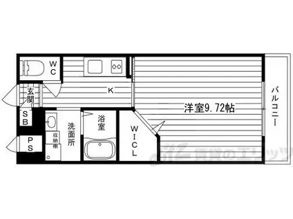 シンプルアドバンテージ(1K/3階)の間取り写真