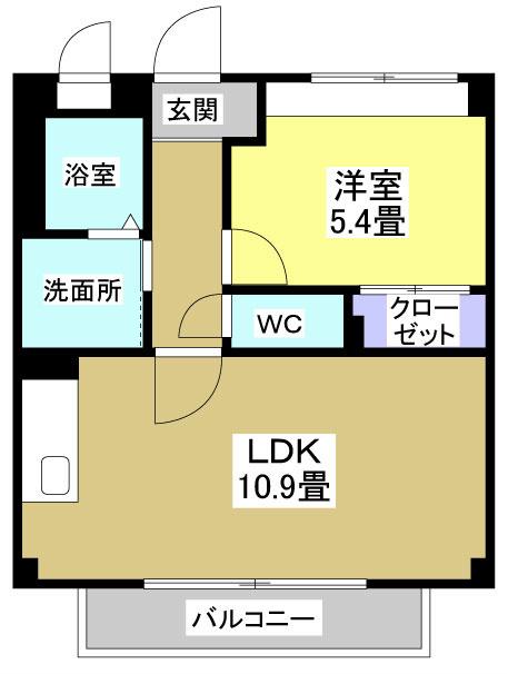 アンソレイエ(1LDK/1階)の間取り写真