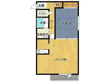 トミーハイツ(1LDK/1階)の間取り写真