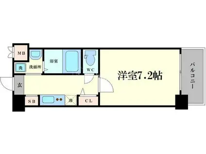 コスモプレミアムベイ大阪(1K/5階)の間取り写真