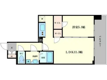 エスレジデンス日本橋QUALIER(1LDK/3階)の間取り写真