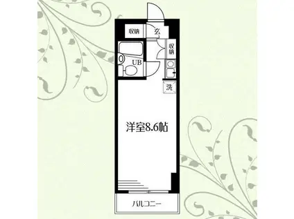 ハイツ鹿島の森(ワンルーム/3階)の間取り写真