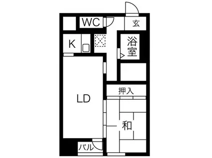 MS一番町ハイツ(1LDK/5階)の間取り写真