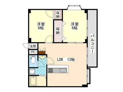 こぐまハウス坂出北(2LDK/2階)の間取り写真