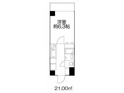 ドミール関内大通(1K/6階)の間取り写真