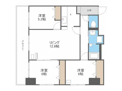 サンコート桑園ガーデンヒルズ(3LDK/13階)の間取り写真