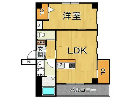 FINEARK(1LDK/2階)の間取り写真