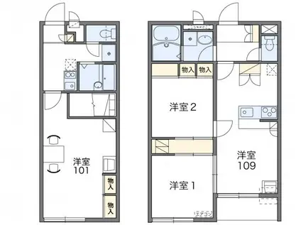 レオパレスPRIMROSE II(1K/2階)の間取り写真