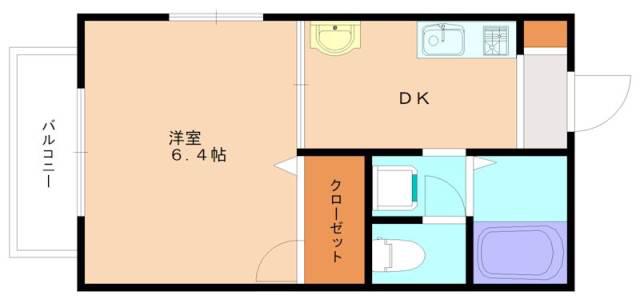 グレース原A(1DK/1階)の間取り写真