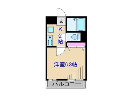 日吉Y2(1K/2階)の間取り写真