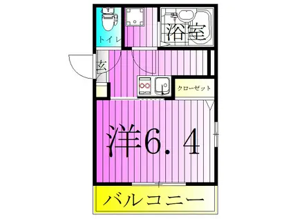 MELDIA梅島V(1K/2階)の間取り写真