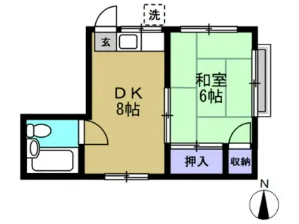 多田ビル(1DK/3階)の間取り写真