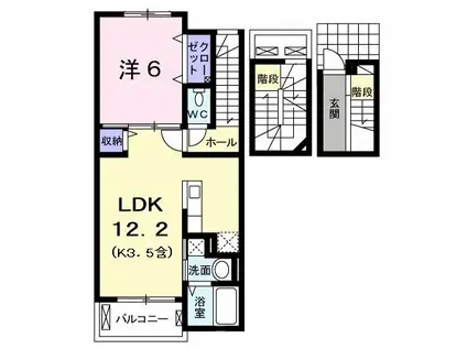 リバーヴィレッジI(1LDK/3階)の間取り写真