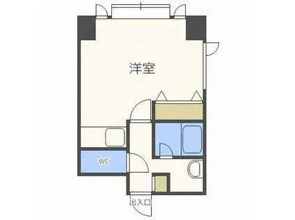 ベイシティオキ(ワンルーム/2階)の間取り写真