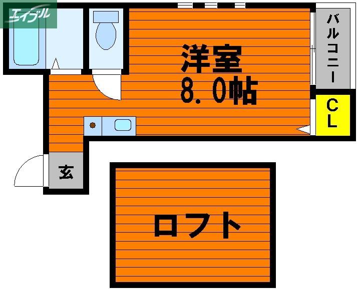 ワールドビレッジLIKU(ワンルーム/2階)の間取り写真