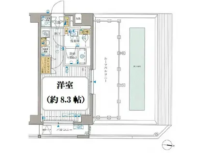プレール・ドゥーク豊洲スクエア(1K/8階)の間取り写真
