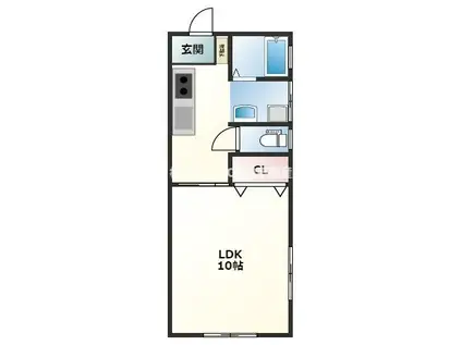 リヴ・ハイツIIIIII(1K/2階)の間取り写真