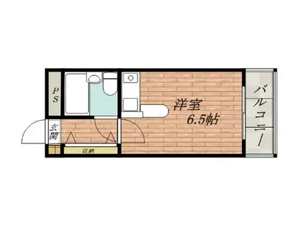 ビクトリア茨木(ワンルーム/3階)の間取り写真