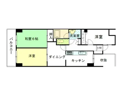 ブリリアンス野毛山公園(3DK/6階)の間取り写真