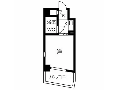 グランデール泉(1K/8階)の間取り写真