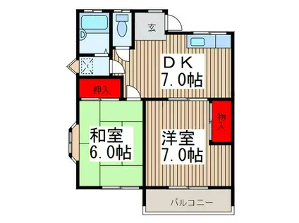 グリーンメゾン榎本(2DK/2階)の間取り写真