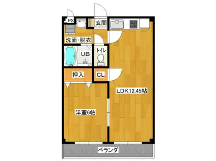 フォーブル松陽(1LDK/1階)の間取り写真