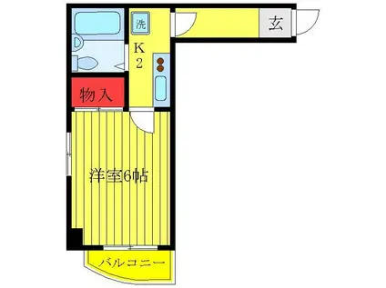 シューファイテラス(1K/3階)の間取り写真