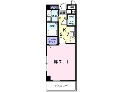 ディライト(1K/2階)の間取り写真