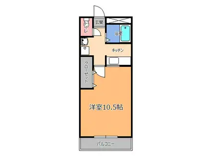 アバンティ(1K/4階)の間取り写真