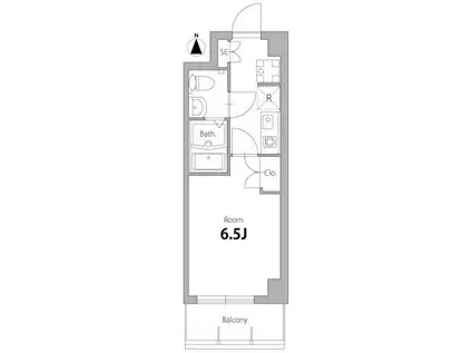 ル・ポール北加瀬(1K/1階)の間取り写真