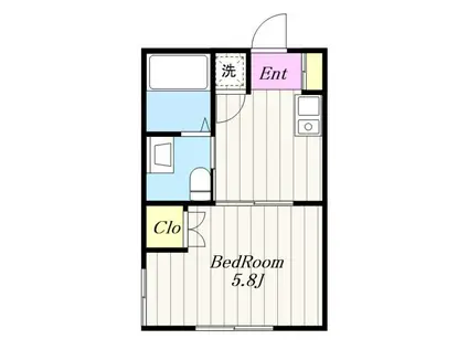 銀河ハイツ(1K/1階)の間取り写真