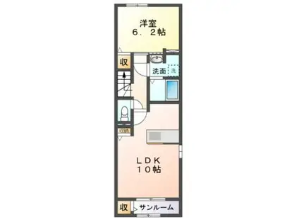 ブライトレジデンスABCDEF(1LDK/2階)の間取り写真